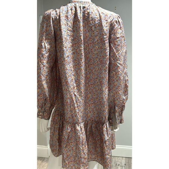 Rebecca Taylor Violet Floral Silk Mini Dress Sz Medium  ** no belt - Picture 9 of 10